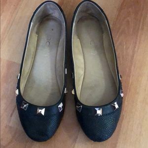 Black flats with gold studs